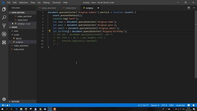 Практический JavaScript - Регистрация пользователя смотреть онлайн