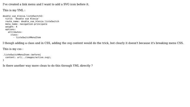 Drupal: Add a svg icon before a link in menu YML (2 Solutions!!) смотреть онлайн