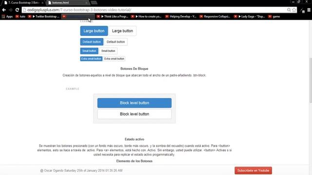 Curso Bootstrap 3: 14. Bloque de Botones Bootstrap 3 смотреть онлайн
