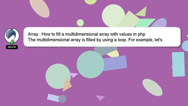 Array : How to fill a multidimensional array with values in php смотреть онлайн