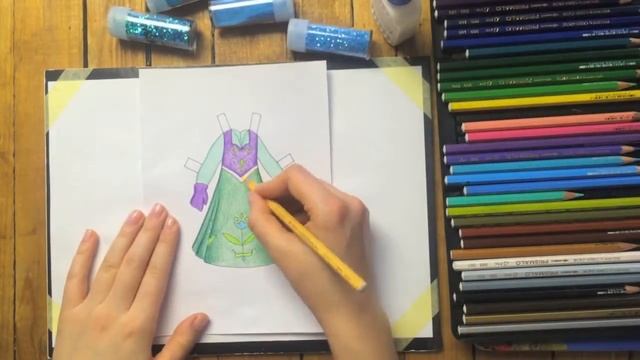 ЗЕЛЕНОЕ ПЛАТЬЕ для Эльзы для детей | РАСПЕЧАТАЙ - РИСУЙ - ИГРАЙ | Бумажная Кукла смотреть онлайн
