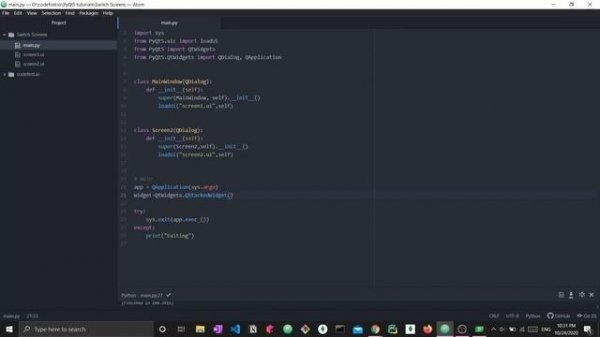 Multiple Screens in PyQt5: Switch screens without opening a new window