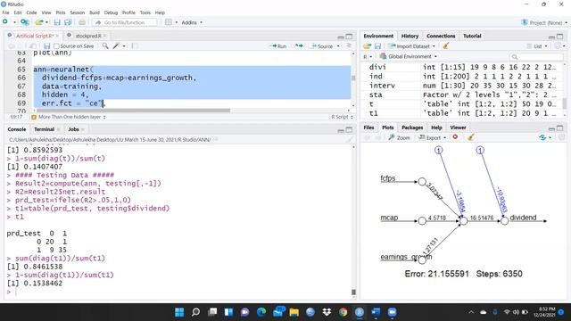 Artificial Neural Network (ANN) 2 Nodes and 2 Hidden Layers Using R Studio(rstudio)(ann)(two hidden смотреть онлайн