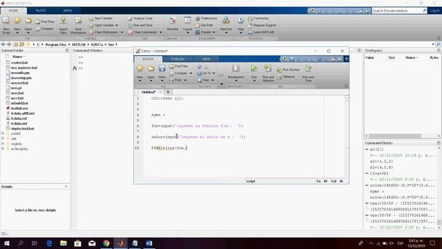 evaluar una funcion en matlab смотреть онлайн