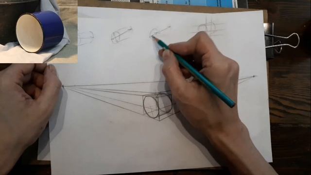 Построение цилиндра, лежащего на горизонтальной плоскости смотреть онлайн