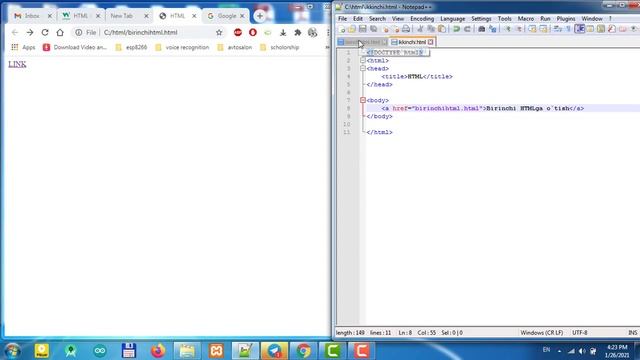 HTML 2-video dars (Link) Urobot смотреть онлайн