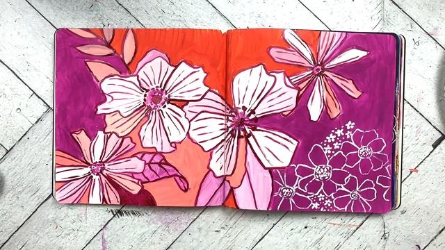 Funky Floral Sketchbook Pattern Design смотреть онлайн