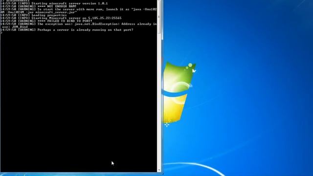 How To Fix The MC Bukkit Server: FAILED TO BIND TO PORT 100% WORK :)