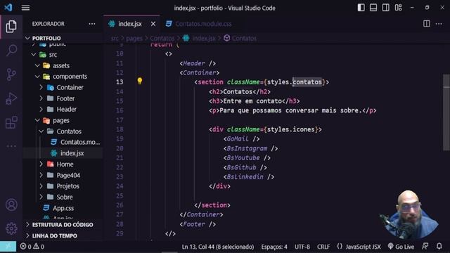 Curso de React JS Aula 05 Ícones no React JS, React Icons e criar página Contatos смотреть онлайн