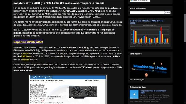 Sapphire GPRO X080 Y GPRO X060: Gráficas Exclusivas Para La Minería