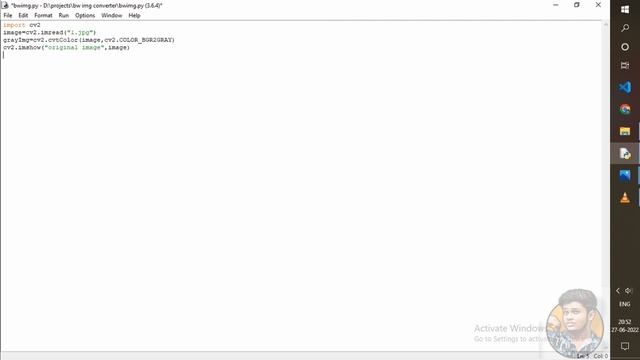 Black and white image converting using python | Python project | python | 1minute project смотреть онлайн