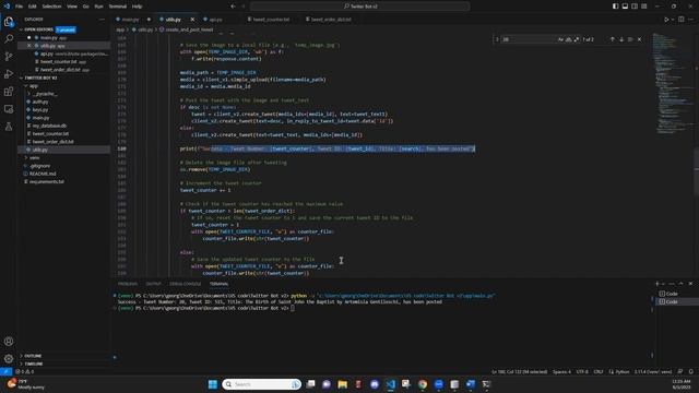 X (Twitter) Post Bot with Images using Python (+Tweepy) смотреть онлайн