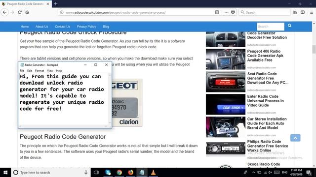 Peugeot Radio Code Generate Process For Free For Any Car Model