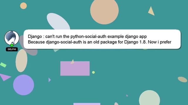 Django : can't run the python-social-auth example django app смотреть онлайн