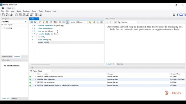 SQL| Table and Database creation смотреть онлайн