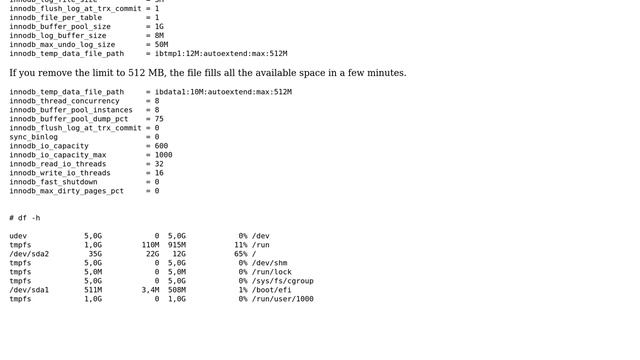 How to fix `The table '/tmp/mysql/#sql_xxxxx' is full`? смотреть онлайн
