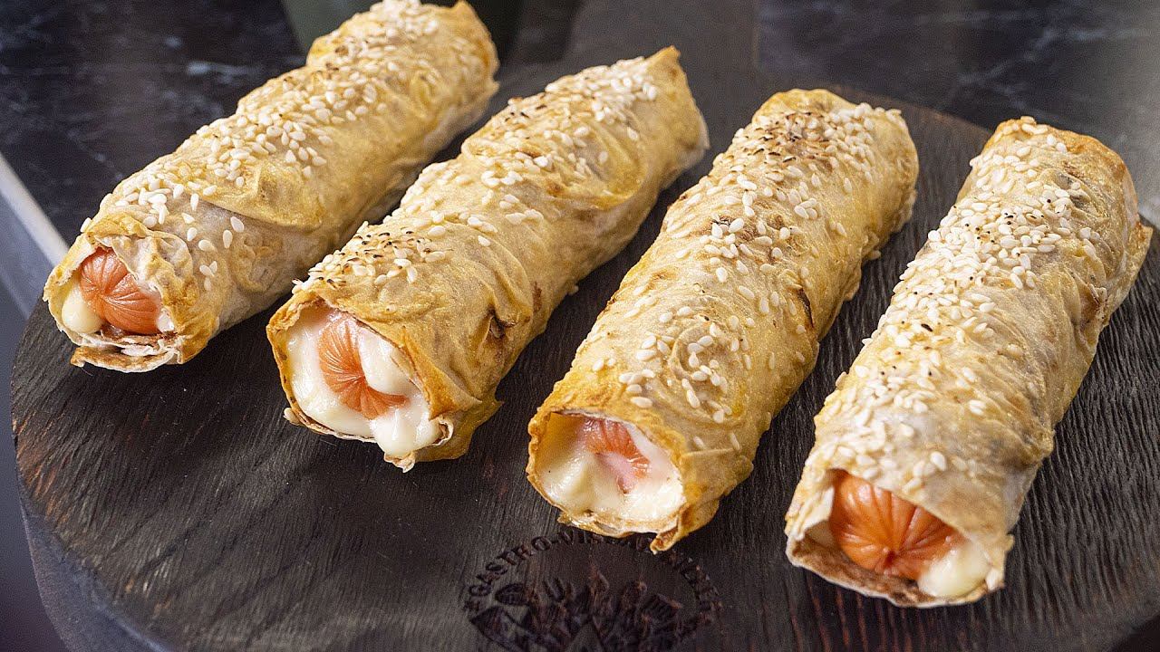 Сосиски, лаваш и сыр. 10 минут и все довольны смотреть онлайн