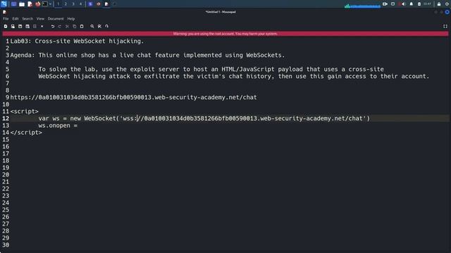 Cross-site WebSocket hijacking Lab03 смотреть онлайн