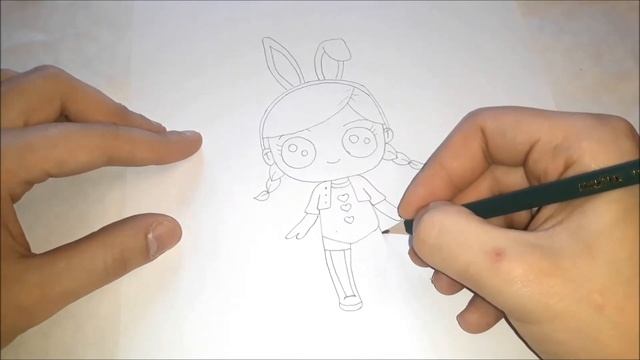 Рисуем LOL Девочку-зайчика вместе! Рисуем кавайную девочку! Как нарисовать девочку Kawaii? смотреть онлайн