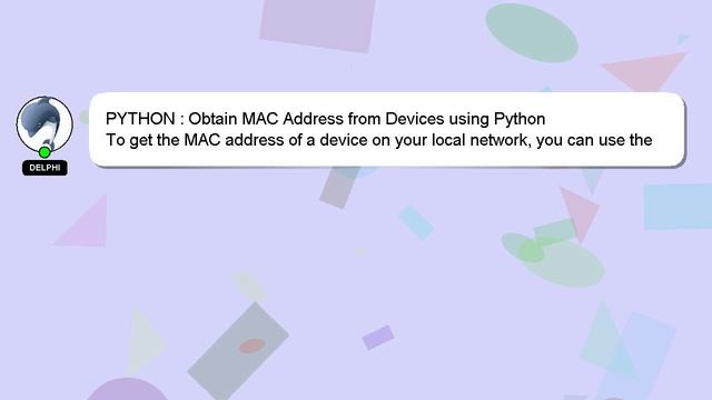 PYTHON : Obtain MAC Address from Devices using Python смотреть онлайн