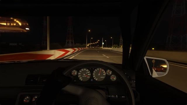 Reina's Nissan Skyline GT-R R32 racing on the Wangan / Street racing with traffic / Assetto Corsa смотреть онлайн
