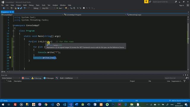 Introduction to C# Language- (2nd Semester) Lab2: Nested loop in C# смотреть онлайн