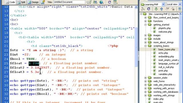 PHP: 2.6.1 Basic Types смотреть онлайн