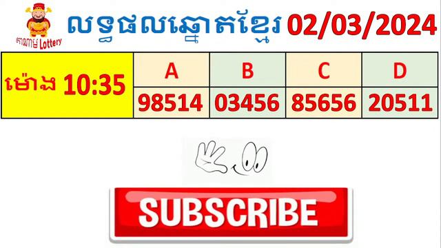 លទ្ធផលឆ្នោតខ្មែរ - ម៉ោង 10:35 ថ្ងៃទី 02/03/2024 смотреть онлайн