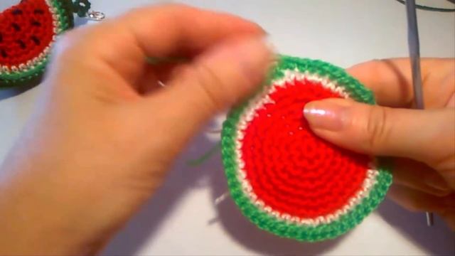 Anguria Portachiavi Uncinetto Tutorial ? Keychain Watermelon Crochet - Sandia Llavero Crochet смотреть онлайн