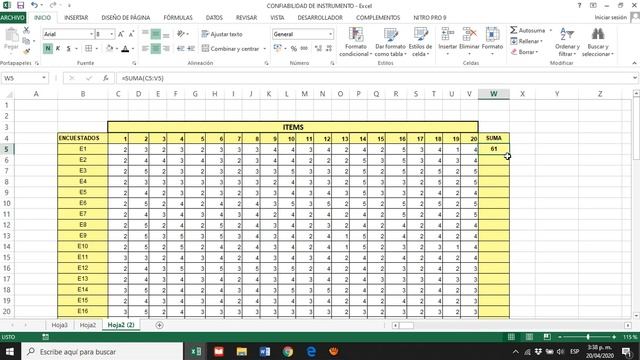 Calcular Alfa de Cronbach con excel y confiabilidad del instrumento de investigación FACIL! смотреть онлайн