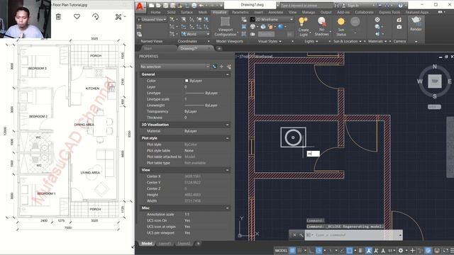 Autocad 3 Bedroom House Floor Plan Tutorial смотреть онлайн