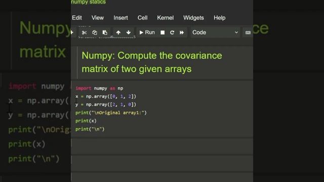 Numpy: Compute the covariance matrix of two given arrays смотреть онлайн