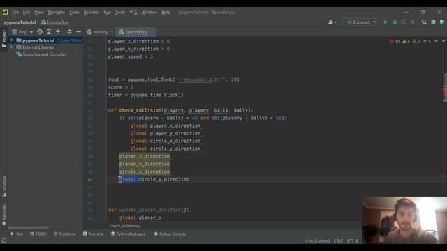 Python Pygame Tutorial - Episode 5! Creating Collision Detection and 'Game Over' Ending Conditions! смотреть онлайн