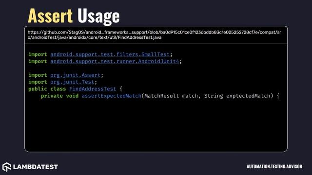 Org Junit Assert with examples смотреть онлайн