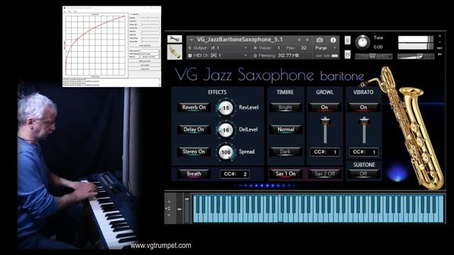 TEControl breath controller and VG Jazz Baritone Saxophone sound library. Woodwind vst and wav. смотреть онлайн