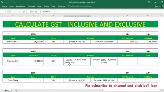 GST calculation both inclusive and exclusive tax смотреть онлайн