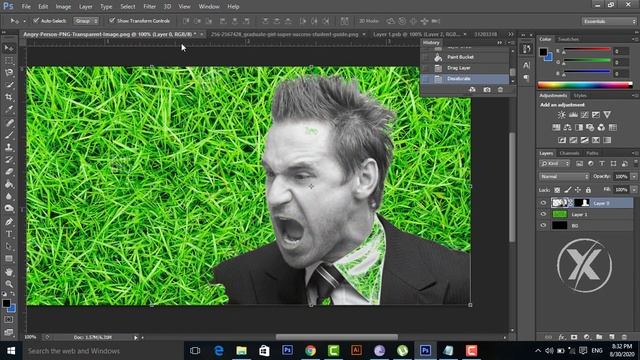 How to Create Grass Angry Man Effect in Photoshop CC - Tutorial смотреть онлайн