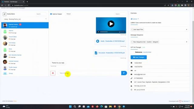 How to use Live Chat of BotSailor for Telegram Bot смотреть онлайн