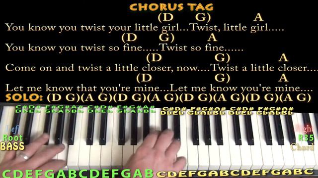 Twist and Shout (The Beatles) Piano Cover Lesson with Chords/Lyrics - D G A - Arpeggios смотреть онлайн