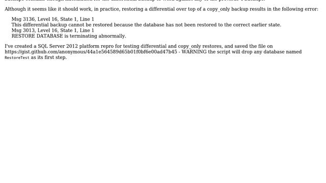 Databases: Why can't a differential backup specify its base? (4 Solutions!!) смотреть онлайн