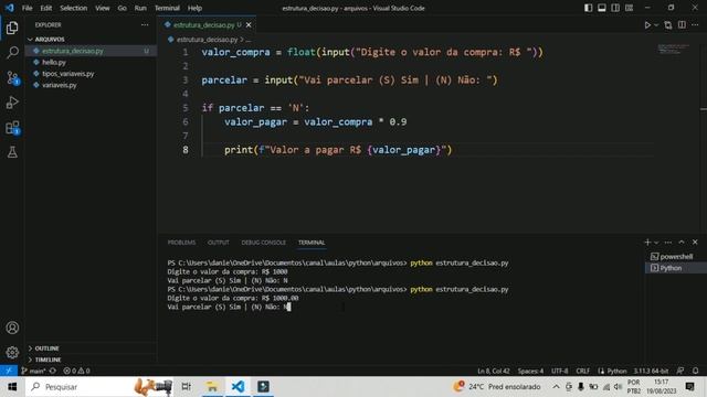 Estrutura de decisão IF / ELSE смотреть онлайн