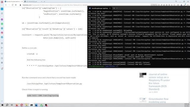 Journal of online sensor setup on a Raspberry Pi under the Istsos framework (SOS Standard) смотреть онлайн