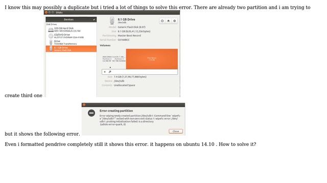 Ubuntu: Error wiping newly created partition /dev/sdb1 (2 Solutions!!) смотреть онлайн