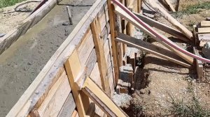Заливка бетононасосом в опалубку 25мм (эксперимент)