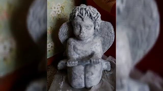 Садовая скульптура Ангел, своими руками//Garden Sculpture Angel Do It Yourself #поделки #diy