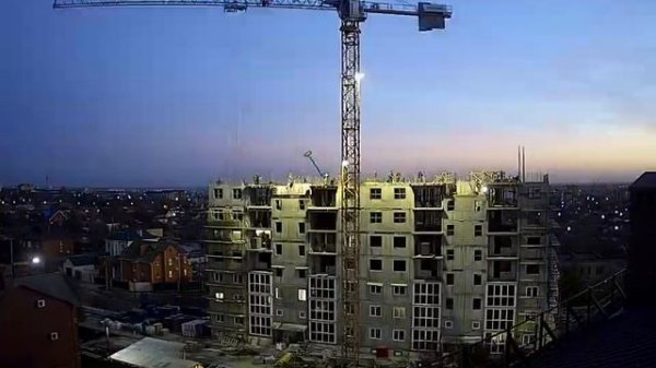 Timelapse (Таймлапс) съемка строительства жилого дома