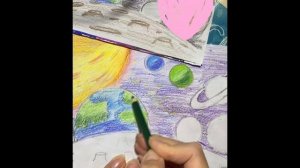 ???Рисую космос #цветными #карандашами