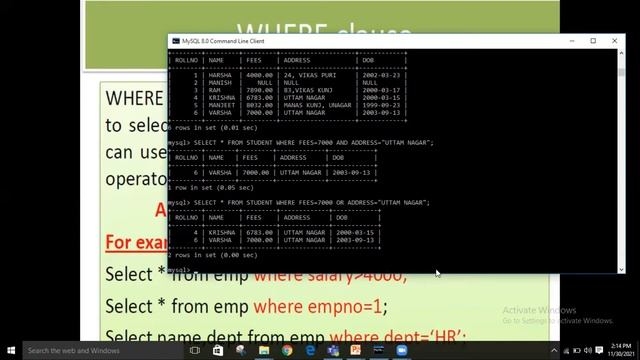 Where clause in MySQL смотреть онлайн