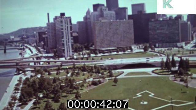 Late 1960s Early 1970s Pittsburgh Aerials, City Skyline USA