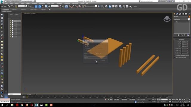 Моделирование стола в 3ds Max из примитивов смотреть онлайн